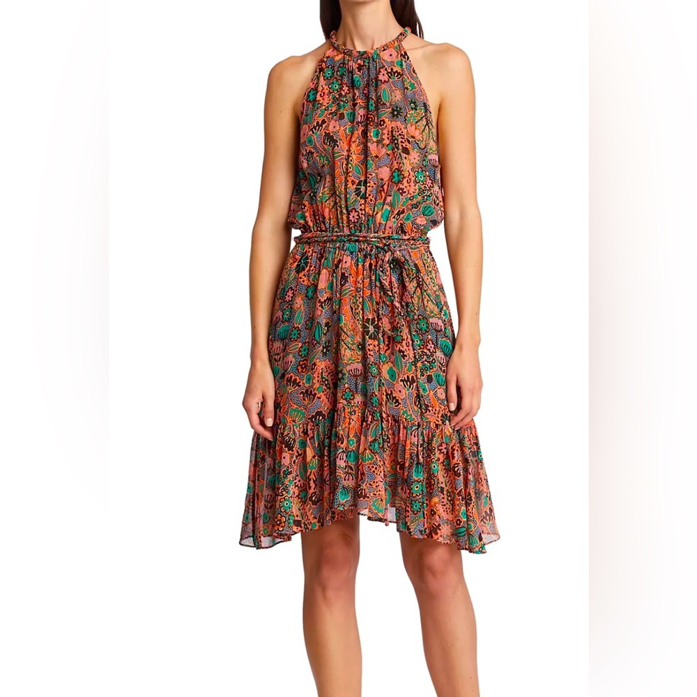 A.L.C. Kaplan Halter Dress - Coral / Green Size 0